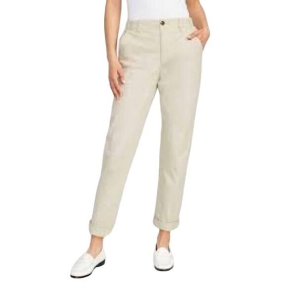 Old Navy Women's Cream Cotton/Spandex OGC High Waist Pants NEW - Picture 1 of 14